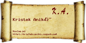 Kristek Anikó névjegykártya