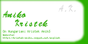 aniko kristek business card